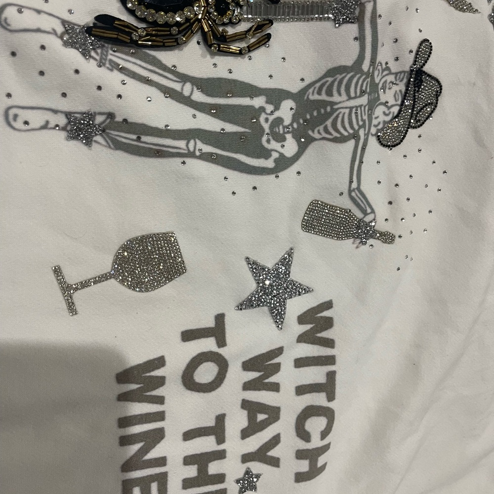 Judith March White Tee with Sparkling Accents